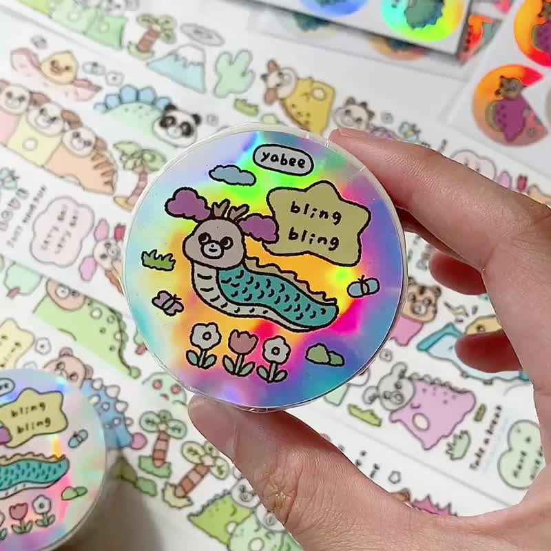 Happy Zoo/Happy Dinosaur Zoo/3cm Special Ink Washi Tape/With Release Paper - Washi Tape - Paper Multicolor