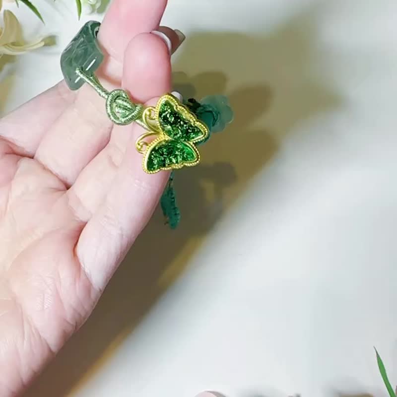 Handmade | Jade pendant lanyard hand tag - สร้อยข้อมือ - หยก 