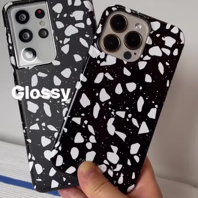 Black Rocky Road Terrazzo | iPhone MagSafe Phone Case - Phone Cases - Plastic Black