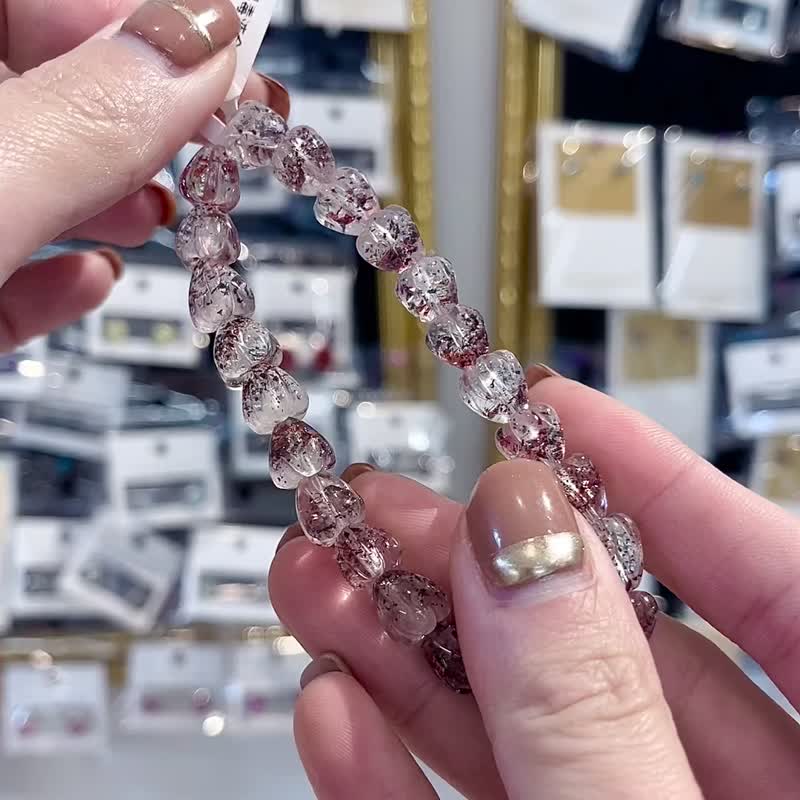 精品體透黑玫瑰毒液超七金草莓紅超七立體愛心水晶手鍊貴人運桃花 - 手鍊/手環 - 水晶 多色