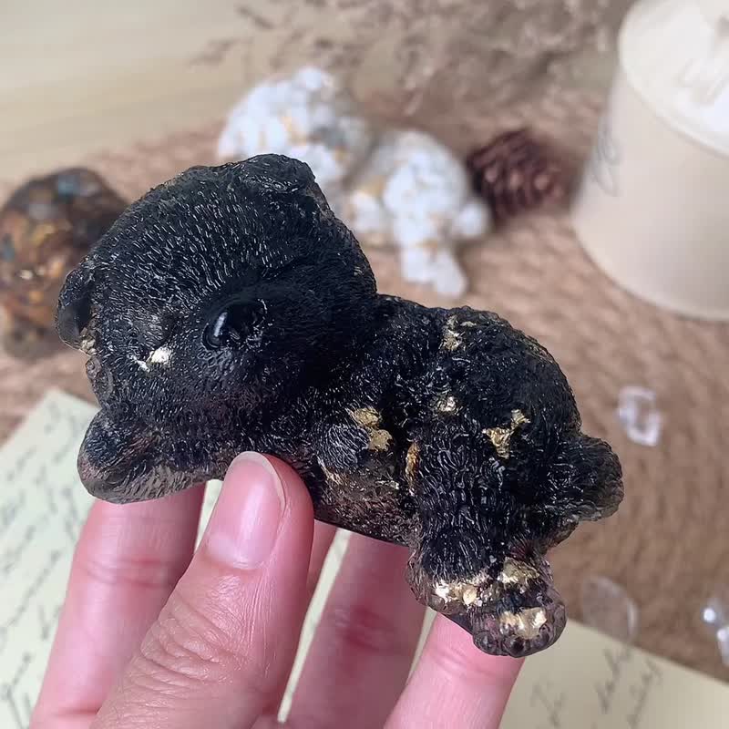 Crystal Husky Puppy M | Natural Stone Decoration | Home Decoration Dog Gift | Obsidian - Items for Display - Crystal Multicolor