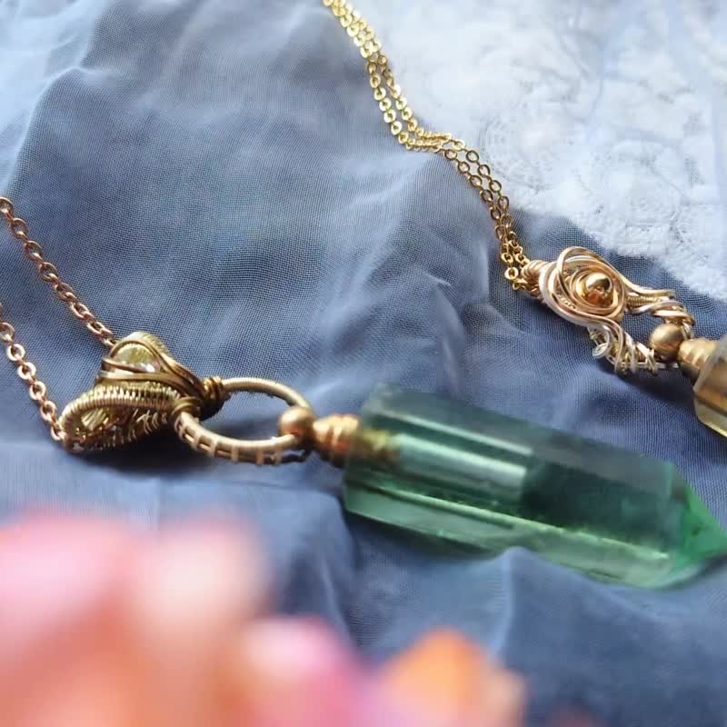 Stone multifunctional design pendant/necklace+essential oil bottle+pendulum/ - สร้อยคอ - เครื่องประดับพลอย 