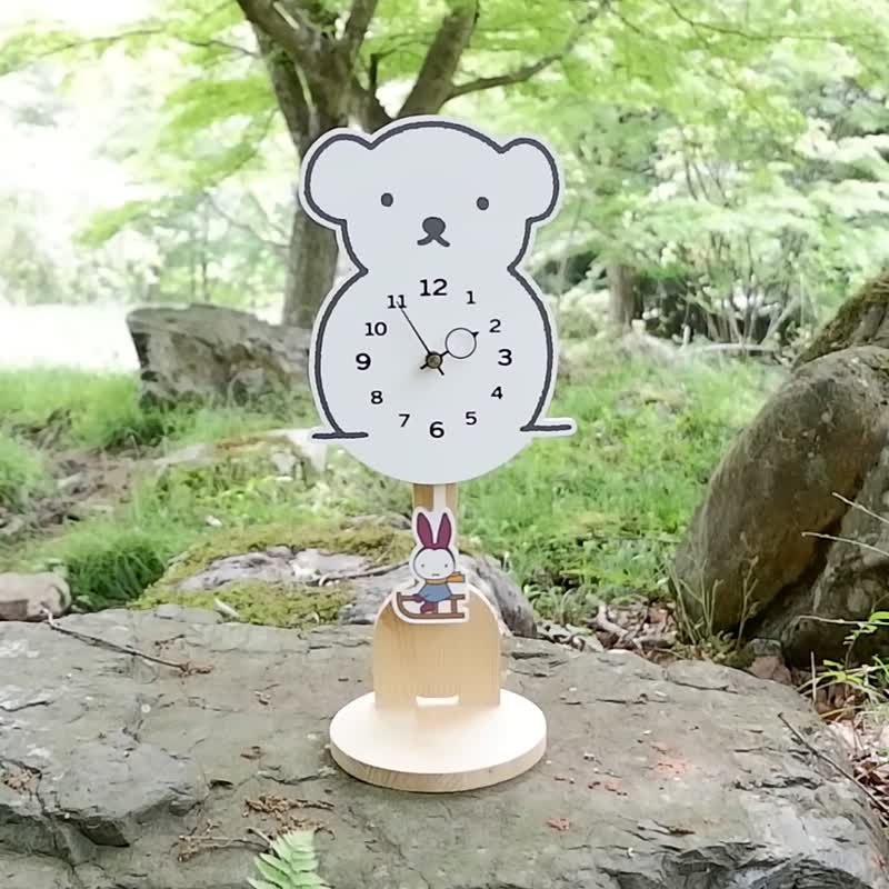 スノーマンとミッフィのソリ - 時鐘/鬧鐘 - 木頭 