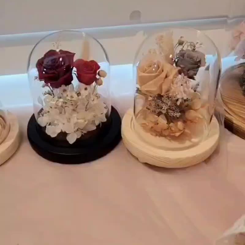 迷你可愛永生花鐘 - 擺飾/家飾品 - 玻璃 多色