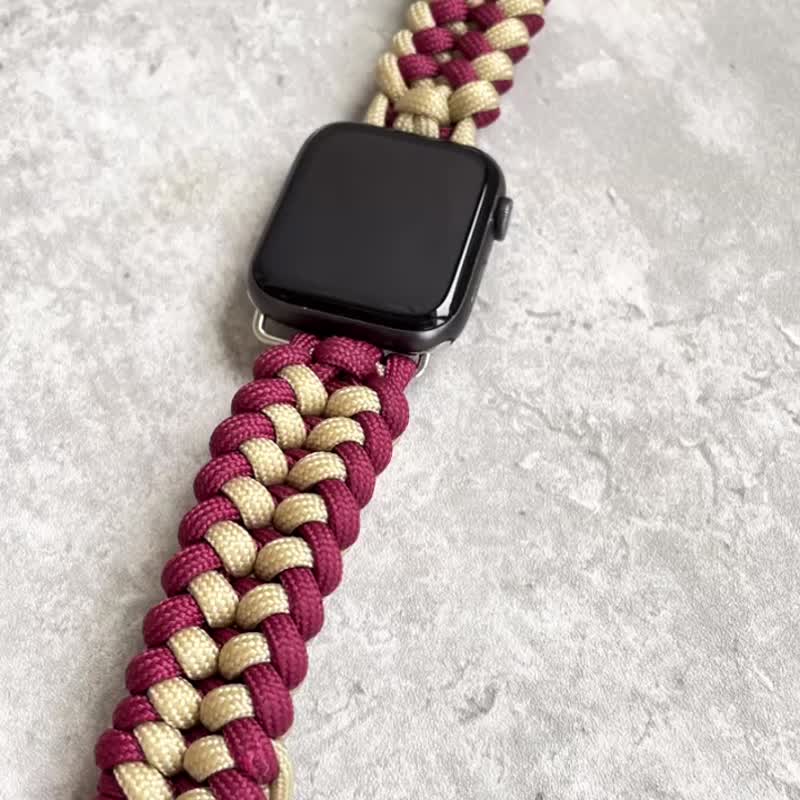 AlsoHsu Customized paracord strap Apple Watch strap handmade in Taiwan - สายนาฬิกา - ไฟเบอร์อื่นๆ 