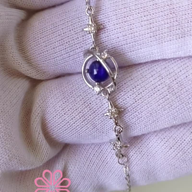 Natural Ruby Bracelet Sterling Silver 925 With Whitegold Plated. - 手鍊/手環 - 純銀 紅色