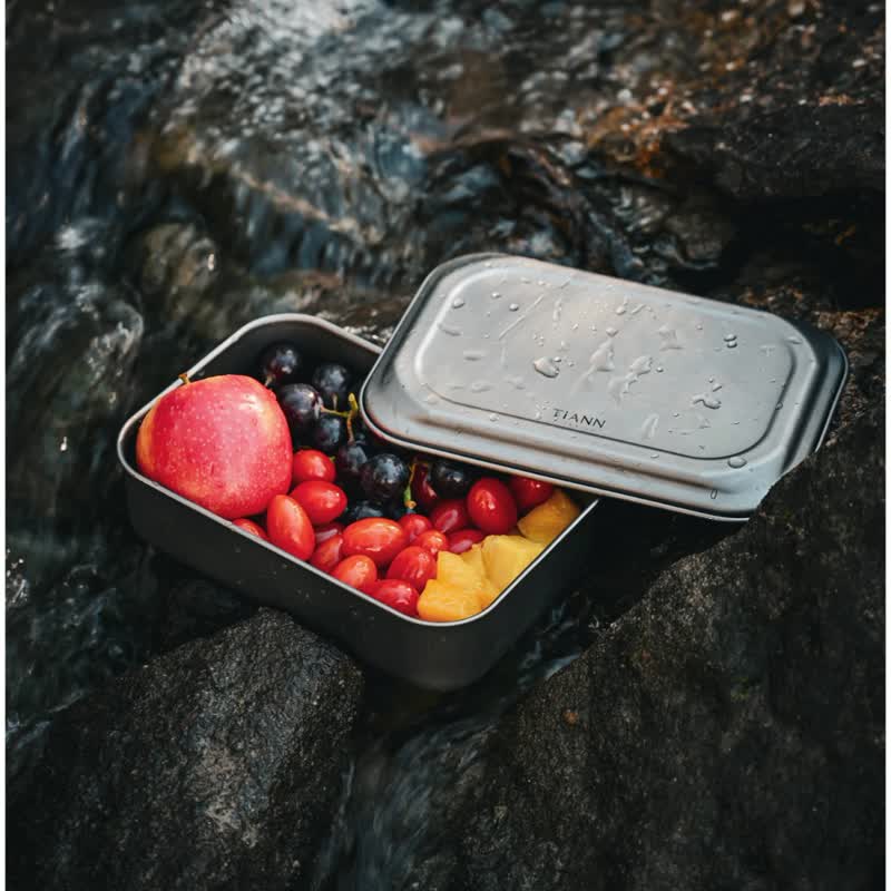 titanium lunch box 1.2L - กล่องข้าว - โลหะ สีเงิน
