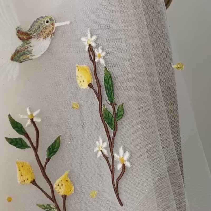 Lemon Tree Veil - 髮夾/髮圈 - 繡線 白色