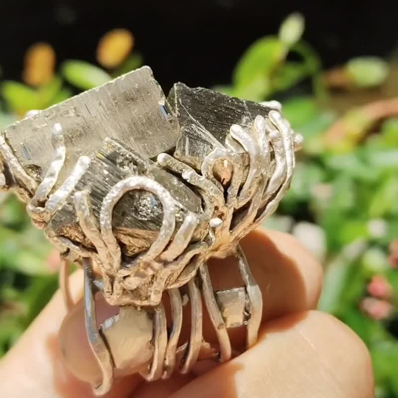 Pyrite Silver Ring - General Rings - Sterling Silver 