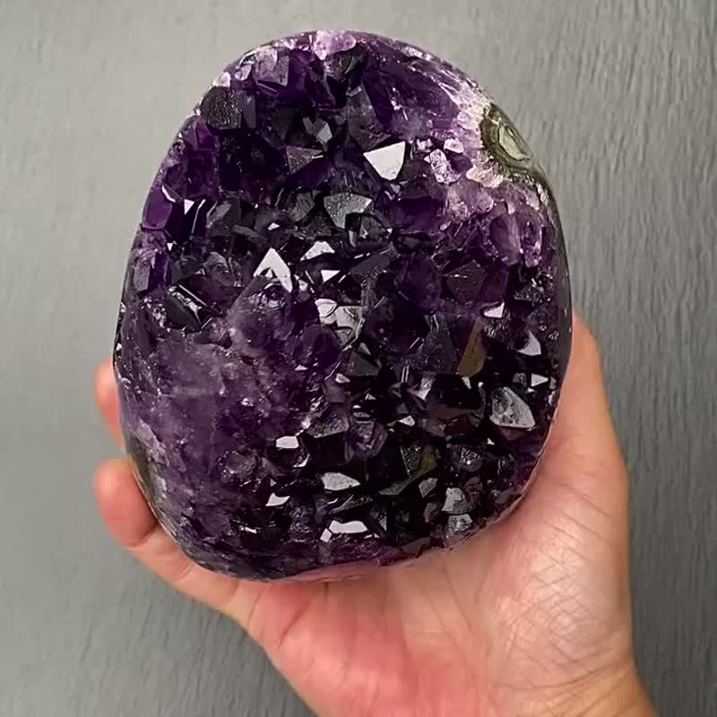 Natural raw mineral top imperial amethyst town amethyst cluster amethyst good luck wealth crystal degaussing - ของวางตกแต่ง - คริสตัล สีม่วง