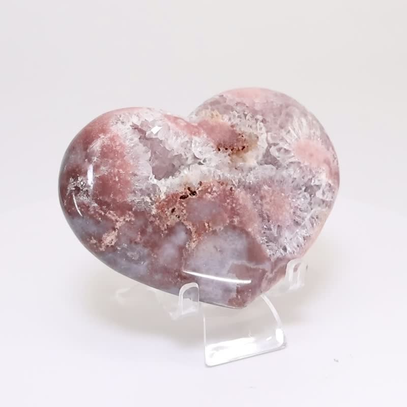 Morandi Color Agate Crystal Heart 670202 - Items for Display - Crystal Pink