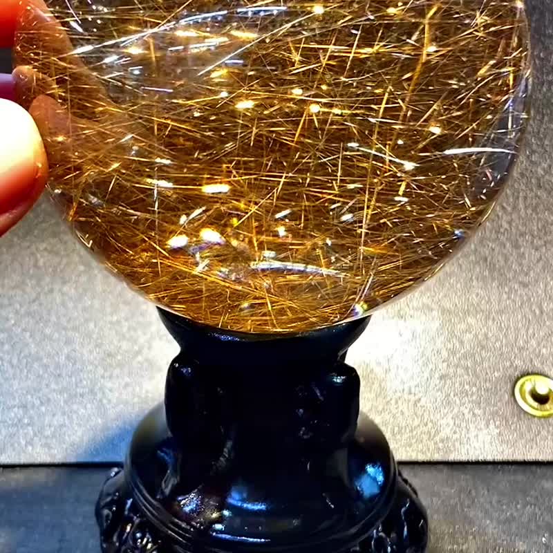 珍藏22年美貨 純天然鈦晶轉運球擺件 財富之門 遇見是緣 招財聚財 - 其他 - 水晶 