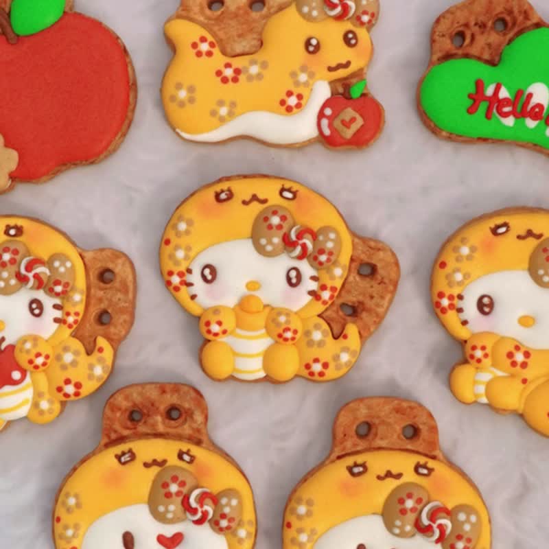 【三麗鷗Sanrio】蛇寶寶/正版HelloKitty/收涎餅乾/客製寶寶名字 - 手工餅乾 - 其他材質 