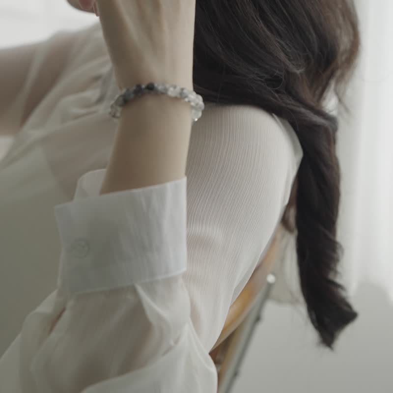 【Montagne】PURE | Black Hair Crystal Bracelet - สร้อยข้อมือ - คริสตัล 