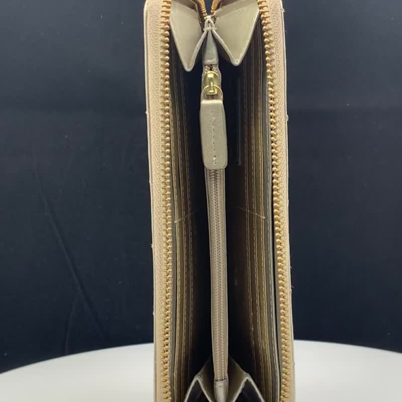 CROSS 限量1折 頂級小牛皮山形紋長夾 全新專櫃展示品 - 錢包/皮夾/長短夾 - 真皮 銀色