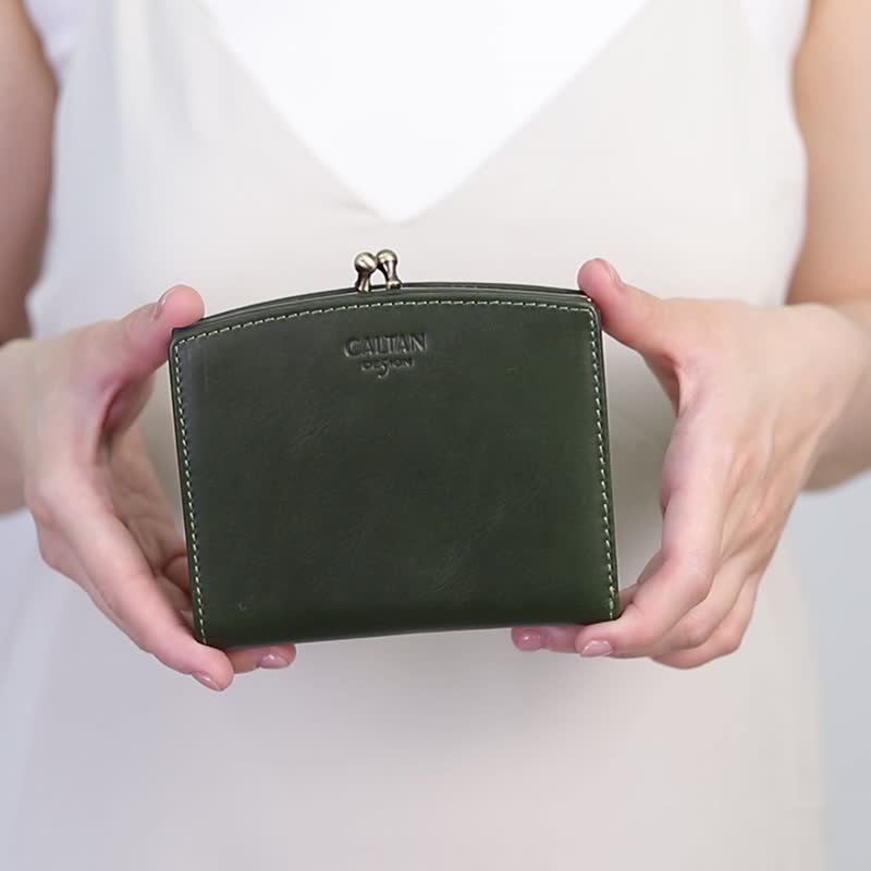 Short wallet / Genuine Leather - Wallets - Genuine Leather Green