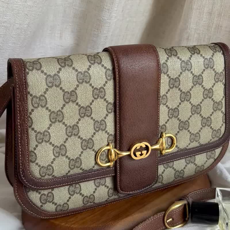 中古包Old Gucci經典老花肩背包側背包 - 側背包/斜背包 - 真皮 