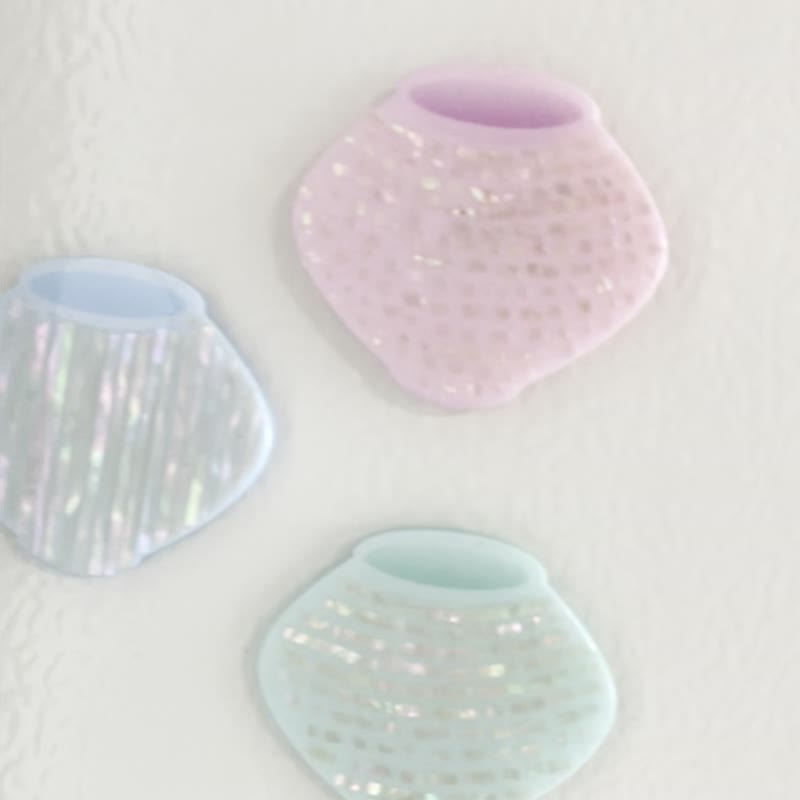 Mother-of-pearl magnet - Korean Moon Jar (달항아리 자석)- handmade - 磁鐵 - 壓克力 多色