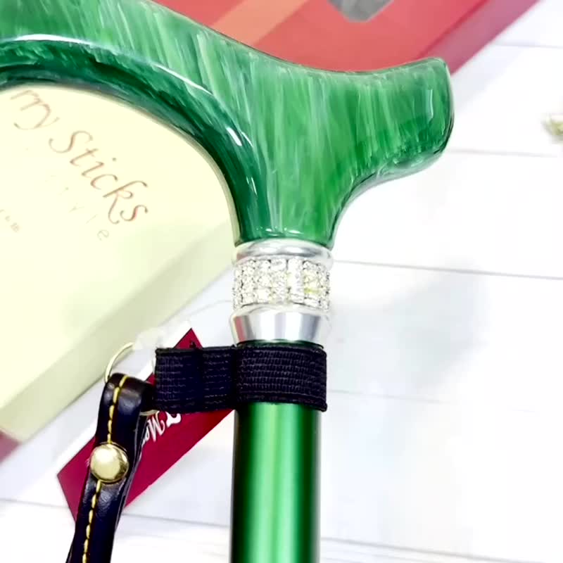 母親節禮盒包裝 / 長輩生日禮物 / 施華洛世奇水晶手杖 - 祖母綠 - 其他 - 鋁合金 綠色