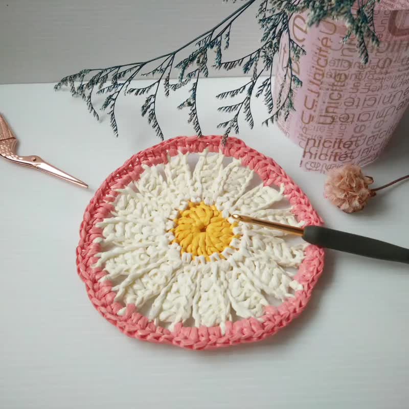 DIY kit including tutorial video for crocheting colorful coasters - Knitting, Embroidery, Felted Wool & Sewing - Paper Yellow
