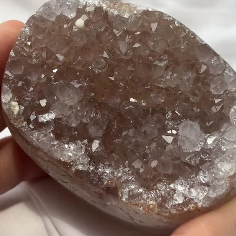巴西 閃透櫻花粉 彩晶簇 水晶簇 大牙 水晶原礦 擺設 原石 crysta - 擺飾/家飾品 - 水晶 粉紅色