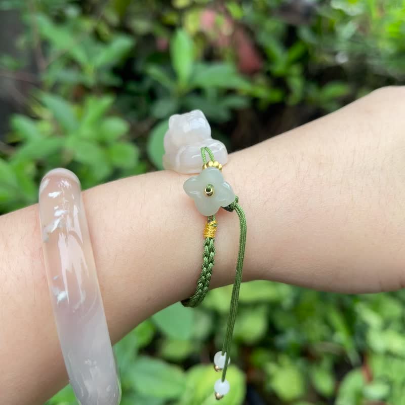 趴趴貓手牌—櫻花瑪瑙。手鏈配件。可幫您客製成手鍊喔! - 手鍊/手環 - 半寶石 多色