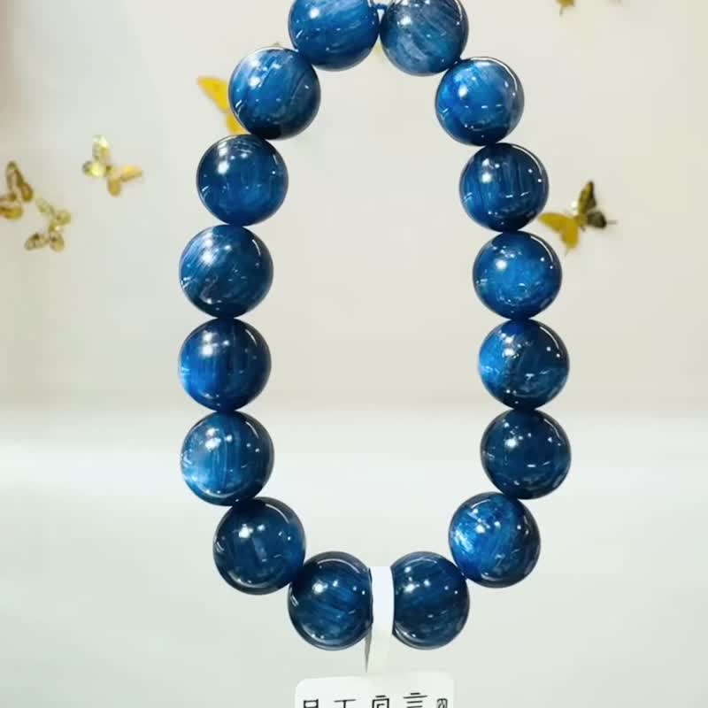 精品貓眼濃色藍晶石13mm83.98g轉運水晶美人魚晶石提升洞悉力 - 手鍊/手環 - 水晶 藍色