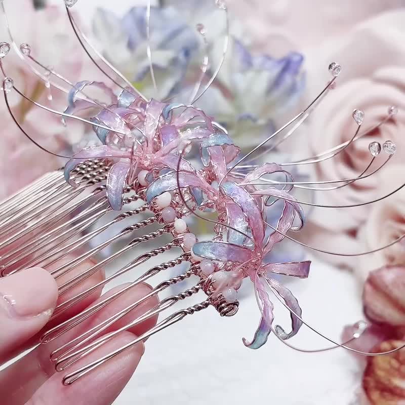 大夢幻彼岸花髮插 髮梳 髮叉 - 其他 - 樹脂 粉紅色