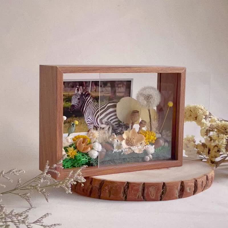 Good time x No withered dry flower transparent walnut frame - Picture Frames - Plants & Flowers 