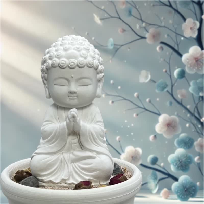 開運 送禮 佛藝新美學 精油香氛擴香 淨念吉祥之順德中盤套組 - 香氛/精油/擴香 - 水泥 白色