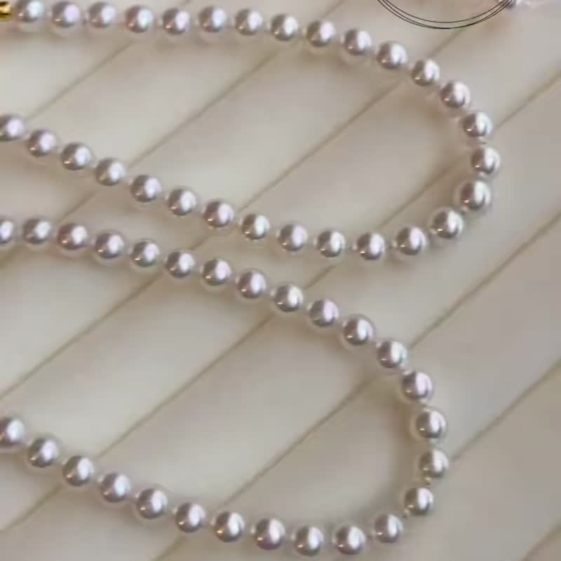 Akoya pearl bracelet, shipped directly from Japan, made in Japan, Akoya pearl bracelet, magnetic ribbon, Akoya pearl bracelet, butterfly knot button - สร้อยข้อมือ - ไข่มุก ขาว