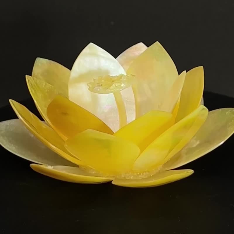 Akoya Shell Decoration Lotus Flower 07 - ของวางตกแต่ง - เปลือกหอย สีทอง
