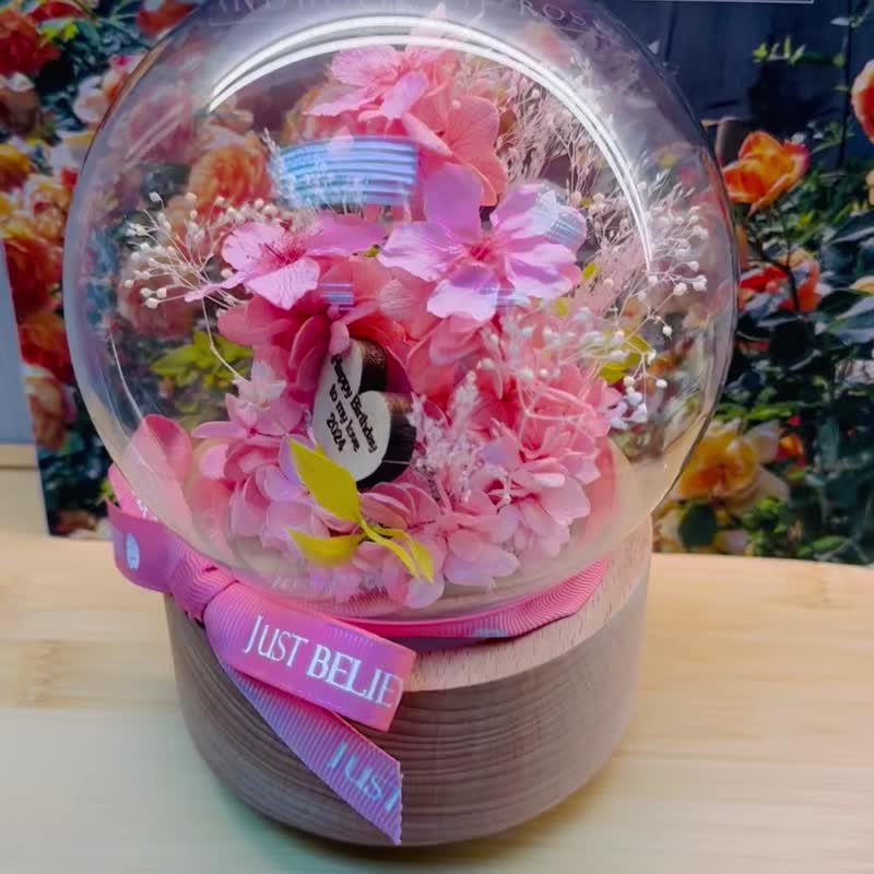 プリザーブドフラワー 桜 クリスタルボール オルゴール 希少な日本の桜