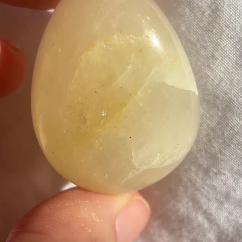 巴西天然黃水晶 少有幽靈共生 小滾石原石水晶  盆景 crystal 擺 - 擺飾/家飾品 - 水晶 黃色