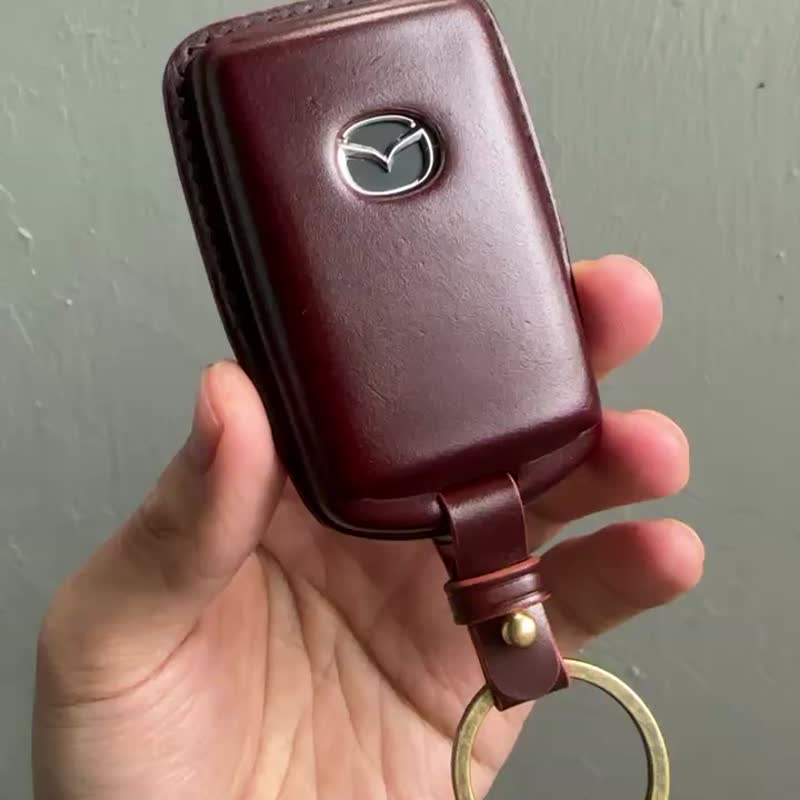 Shell cordovan Leather car key case, car key cover, 2020 new mazda - Keychains - Genuine Leather Black