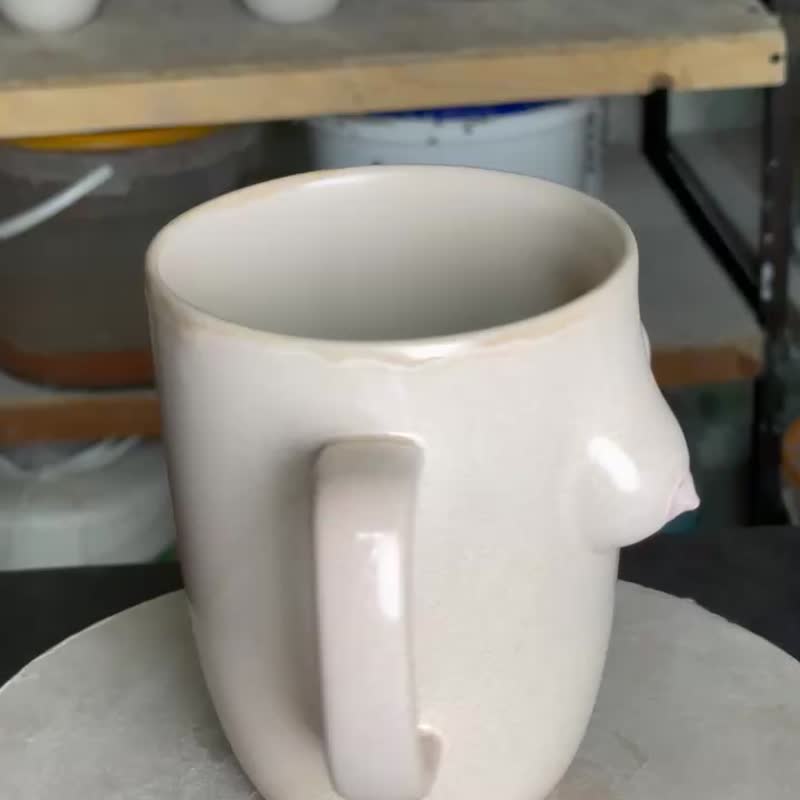 Handmade ceramic boob coffee mugs with piercing nipples - Shop Gumenchuk  ceramics Mugs - Pinkoi