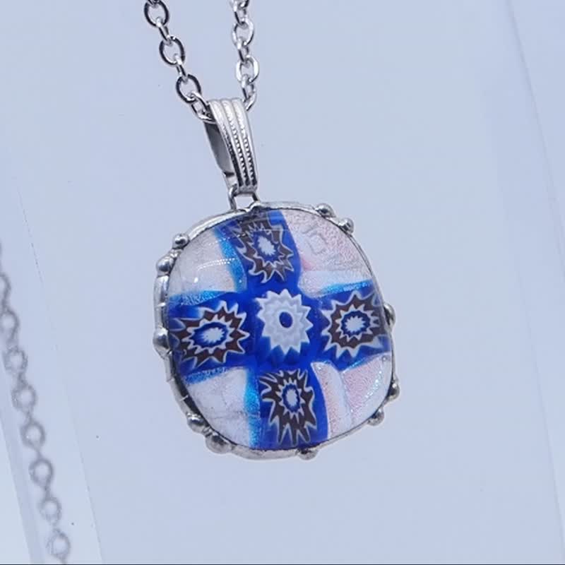 Venetian millefiori pendant - สร้อยคอ - แก้ว หลากหลายสี