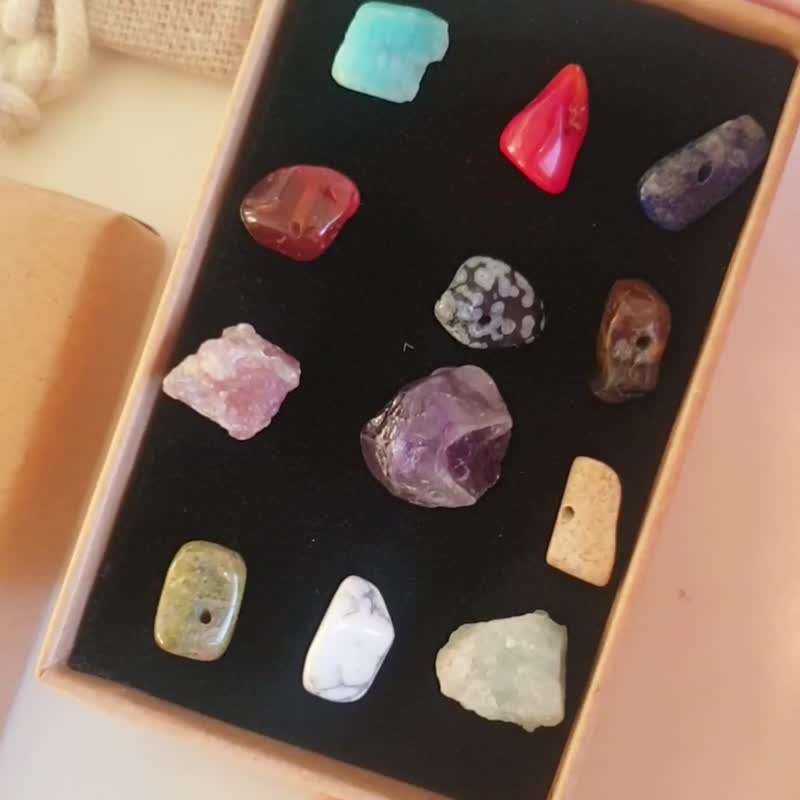 Sagittarius crystals set, harmonizing stones, raw gems box, rough amethyst - Other - Gemstone Multicolor