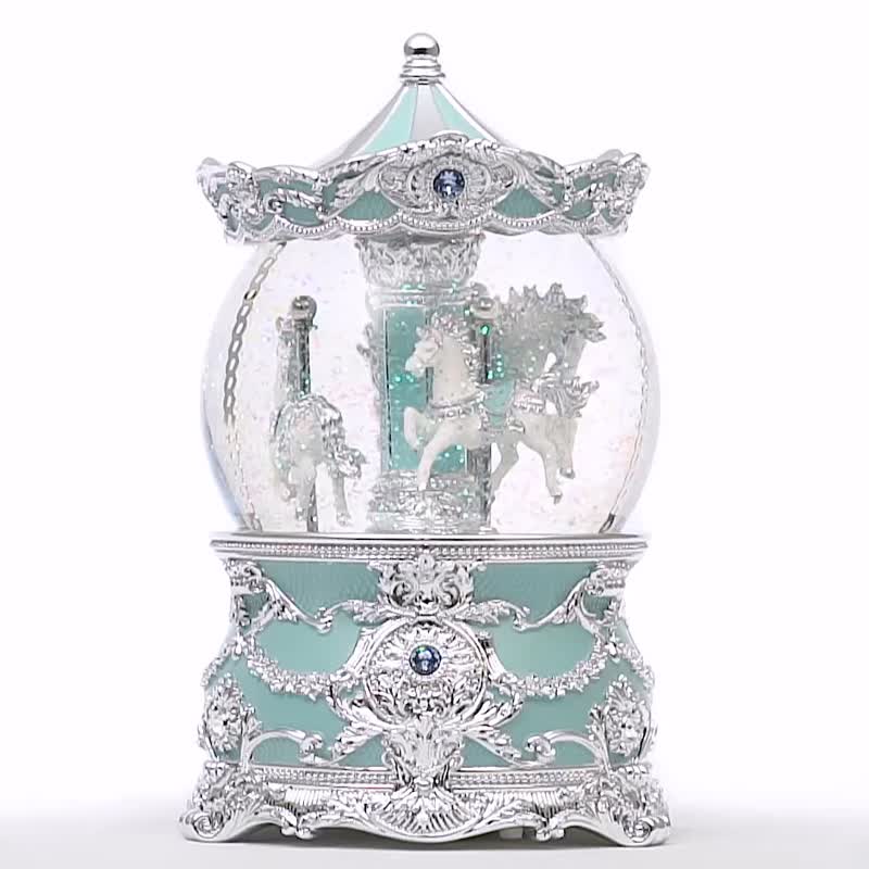 Tiffany Blue Gold Carousel Crystal Ball Music Box Birthday Valentine's Day  Christmas Exchange Gift - Shop JARLL ART Items for Display - Pinkoi