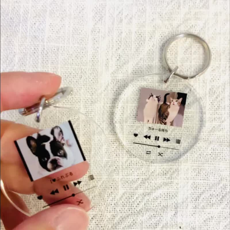 Customized round keyholder  pet photo,memories,photo frame - Keychains - Plastic Transparent