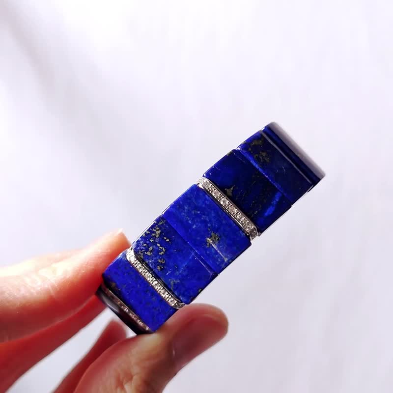 頂級帝王青青金石 收藏級 事業成功 喉輪 眉心輪 手排 單品 禮物 - 手鍊/手環 - 寶石 藍色