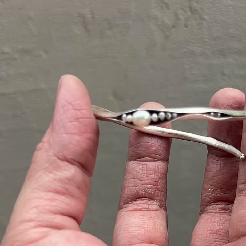 【Plant シリーズ】#a386 パールポッドブレスレット / 925シルバー / ハンドメイドギフト / カスタマイズ - ブレスレット - シルバー シルバー