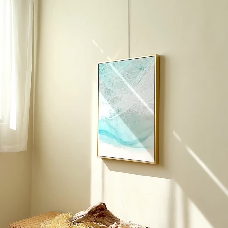 【樣畫】浪與岸II - 臥室/客廳/廚房裝飾/居家情境佈置/工作室 - 海報/掛畫 - 棉．麻 藍色