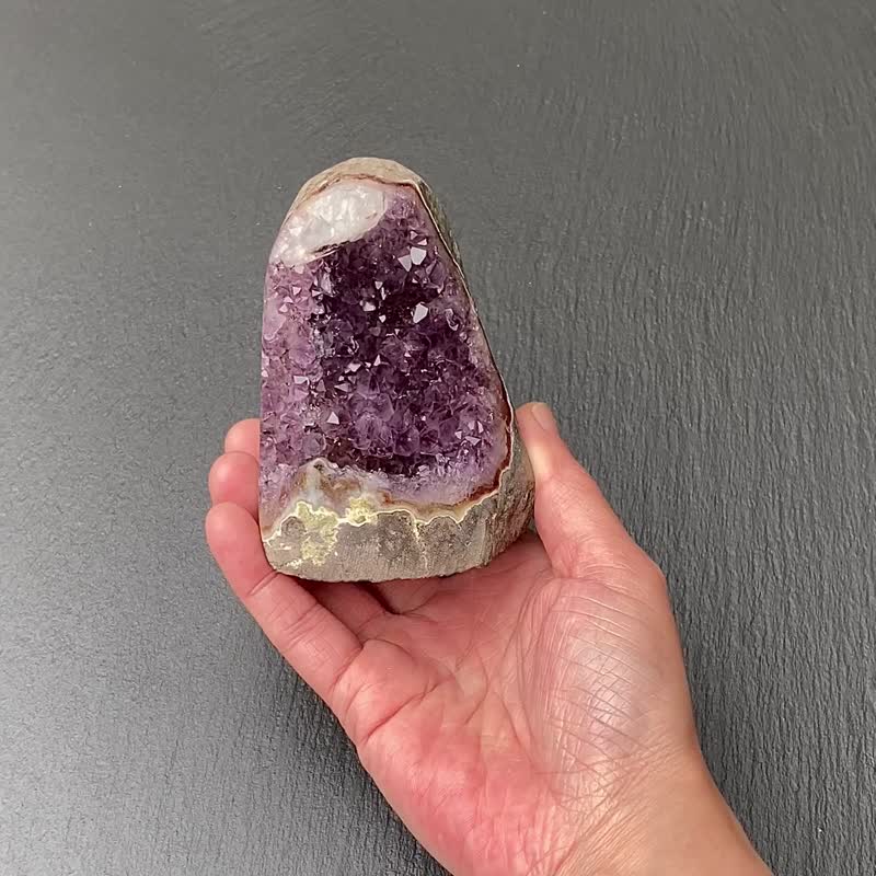 招財開運-天然原礦異象紫晶花鎮共生方解石 紫水晶 消磁淨化 - 擺飾/家飾品 - 水晶 