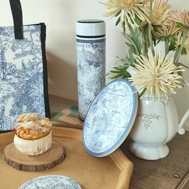Toile De Jouy 保溫午餐袋 (保熱保冷保新鮮) - 手提包/手提袋 - 聚酯纖維 藍色