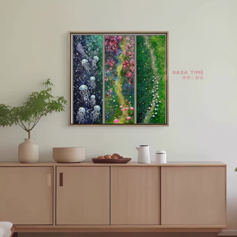 療癒心藝術家SaSa創作 油畫丙烯肌理畫 - 壁貼/牆壁裝飾 - 壓克力 