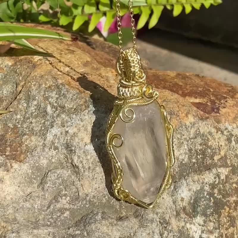 【高級白水晶】喜馬拉雅天然水晶項鍊 / 手作 - 吊飾/掛飾 - 水晶 白色