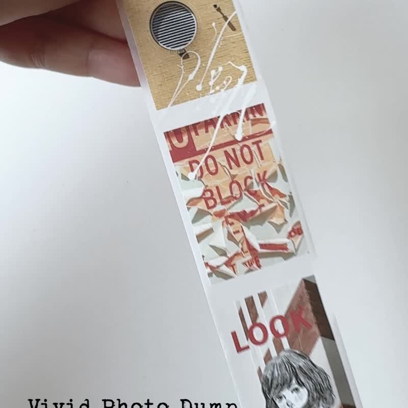 Vivid Photo Dump 3.5cm x 10 M Tracing Roll Tape with White Ink - Washi Tape - Paper Multicolor