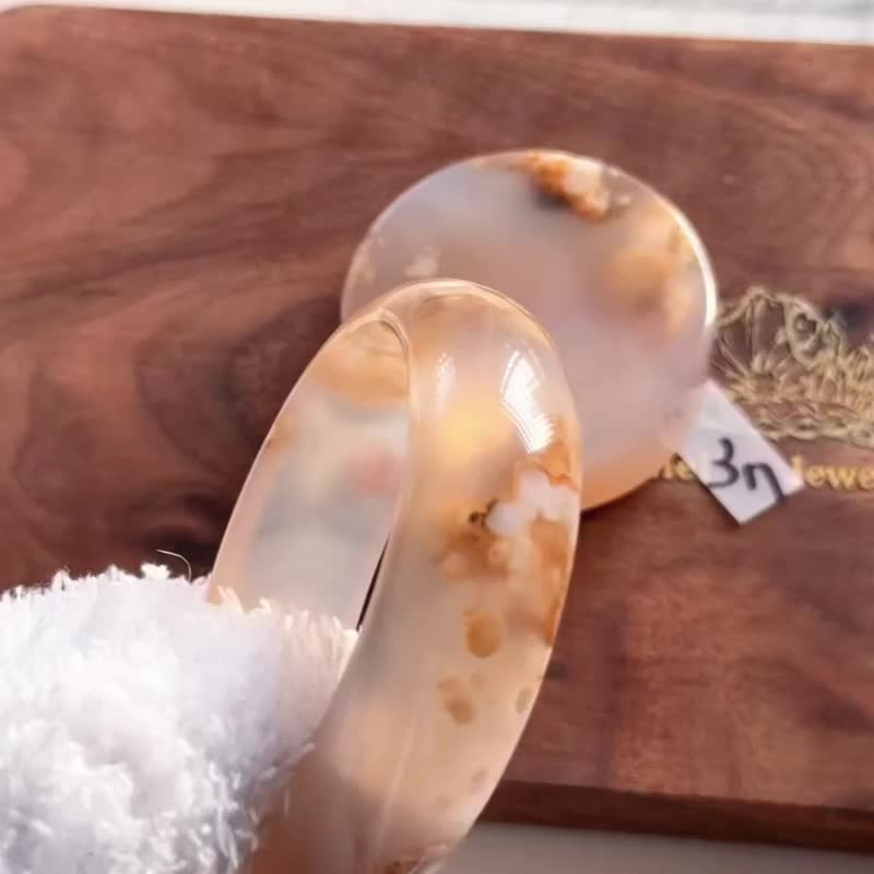 滿樹爛漫丨櫻花瑪瑙手鐲丨水晶靈氣能量噴霧丨彌雅原創設計BC37 - 手鍊/手環 - 水晶 粉紅色