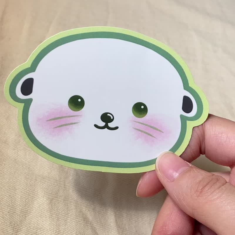 Fruity Friends Otto - Cutie Otters Waterproof Sticker (1 Sheet) - Stickers - Waterproof Material Green